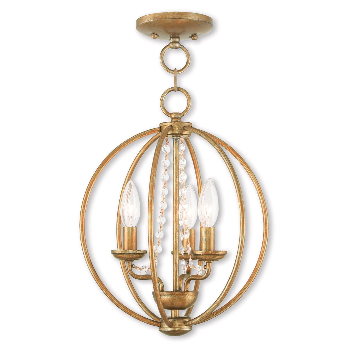 3 Light AGL Mini Chandelier/Flush Mount with Steel base material