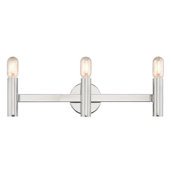 3 Light Ada Bathroom Light in Mid Century Modern Style 23.5 inches Wide By 9.25 inches High-Polished Chrome Finish Bailey Street Home 218-Bel-4432523