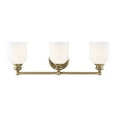 thumbnail image 1 of Warm Brass Three Light Bath Bar from the Melrose Collection, 1 of 6