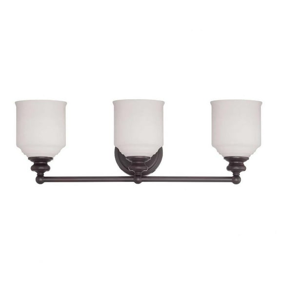 3 Light Bath Bar-Traditional Style with Mid-Century Modern and Vintage Inspirations-7.75 inches Tall By 24 inches Wide-English Bronze Finish Bailey
