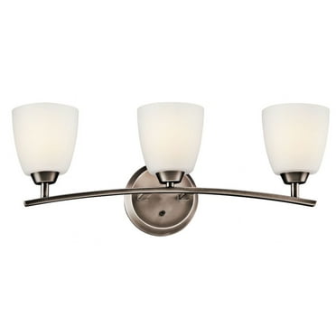 3 Light Bath Bar With Transitional Inspirations 9.5 Inches Tall By 25 Inches Wide-Brushed Pewter Finish Kichler Lighting 45360Bpt