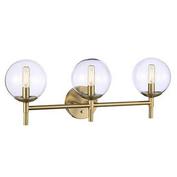 Auresa 3-Light Bathroom Vanity Light in Soft Brass