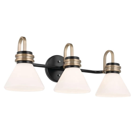 3 Light Bath Vanity-9.5 inches Tall and 26 inches Wide-Black Finish Bailey Street Home 147-Bel-5016753