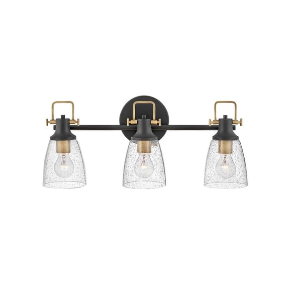 51273BK Hinkley Lighting Easton - 3 Light Bath Vanity-Black/Heritage Brass Finish