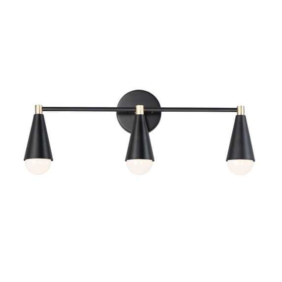 3 Light Bath Vanity-Black/Satin Brass Finish-Incandescent Lamping Type Maxim Lighting 11263Bksbr
