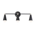 thumbnail image 1 of Lovell 3 - Light Black / Satin Brass Multi Color Modern / Transitional LED Steel Wall Sconce, 1 of 2