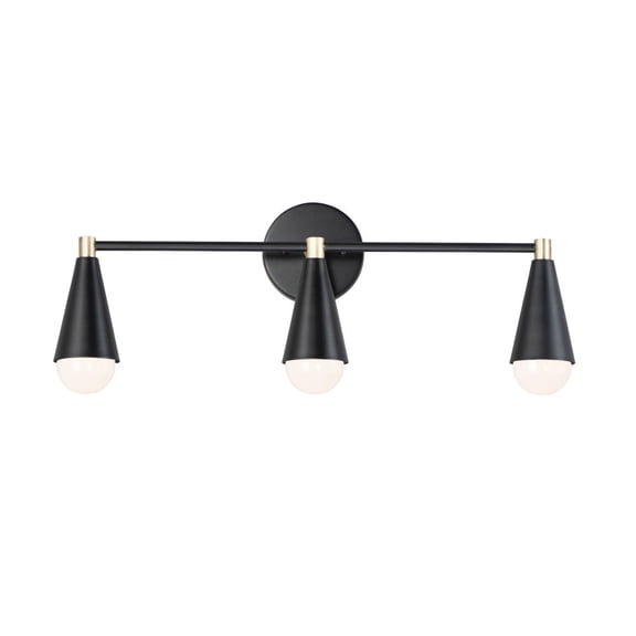 3 Light Bath Vanity-Black/Satin Brass Finish-Led Lamping Type Maxim Lighting 11263Bksbr/Bul