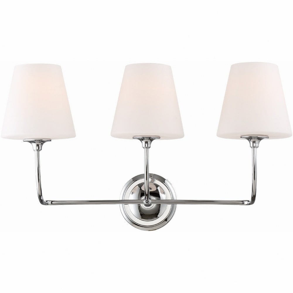 Sylvan Chrome 3-Light Vanity with Glass Shades