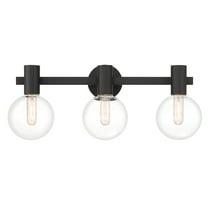 Matte Black Three Light Bathroom Vanity from the Wright Collection