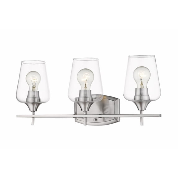 3 Light Bath Vanity In Shabby Chic Style 21.5 Inches Wide By 9.5 Inches High-Brushed Nickel Finish Z-Lite 473-3V-Bn