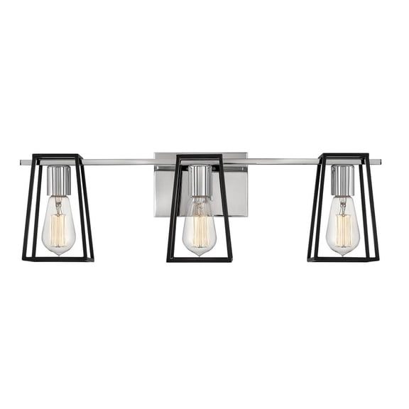 5163CM Hinkley Lighting Filmore - 3 Light Bath Vanity in Transitional and Industrial Style - 24 Inches Wide by 7.5 Inches High-Chrome Finish