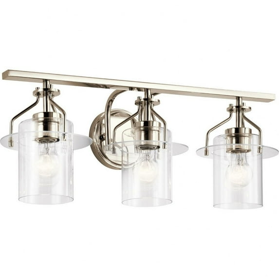 55079PN-Kichler Lighting-Everett - 3 Light Bath Vanity In Vintage Industrial Style-9.5 Inches Tall and 24 Inches Wide-Polished Nickel Finish