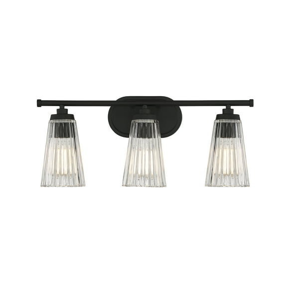 Chantilly 3-Light Bathroom Vanity Light in Matte Black