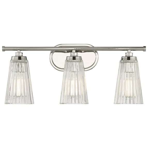 3 Light Bath Vanity In Vintage Style-10 Inches Tall And 22 Inches Wide-Polished Nickel Finish Savoy House 8-1745-3-109