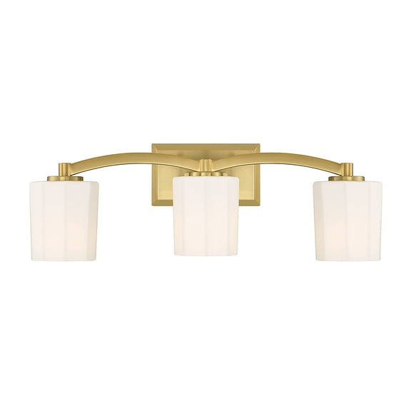Warm Brass Three Light Bathroom Vanity from the Whitney Collection