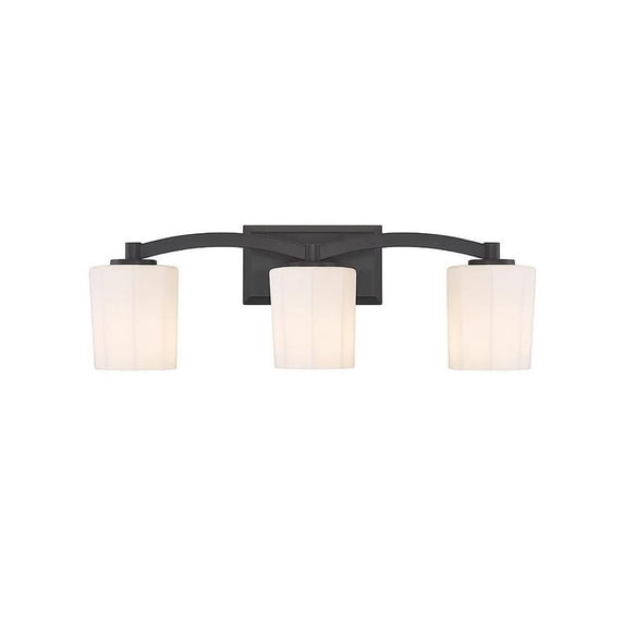 3 Light Bath Vanity in Vintage Style-8 inches Tall and 24 inches Wide-Matte Black Finish Bailey Street Home 159-Bel-4954935