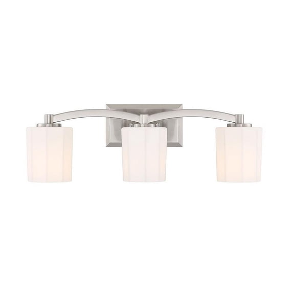 3 Light Bath Vanity in Vintage Style-8 inches Tall and 24 inches Wide-Satin Nickel Finish Bailey Street Home 159-Bel-4954936