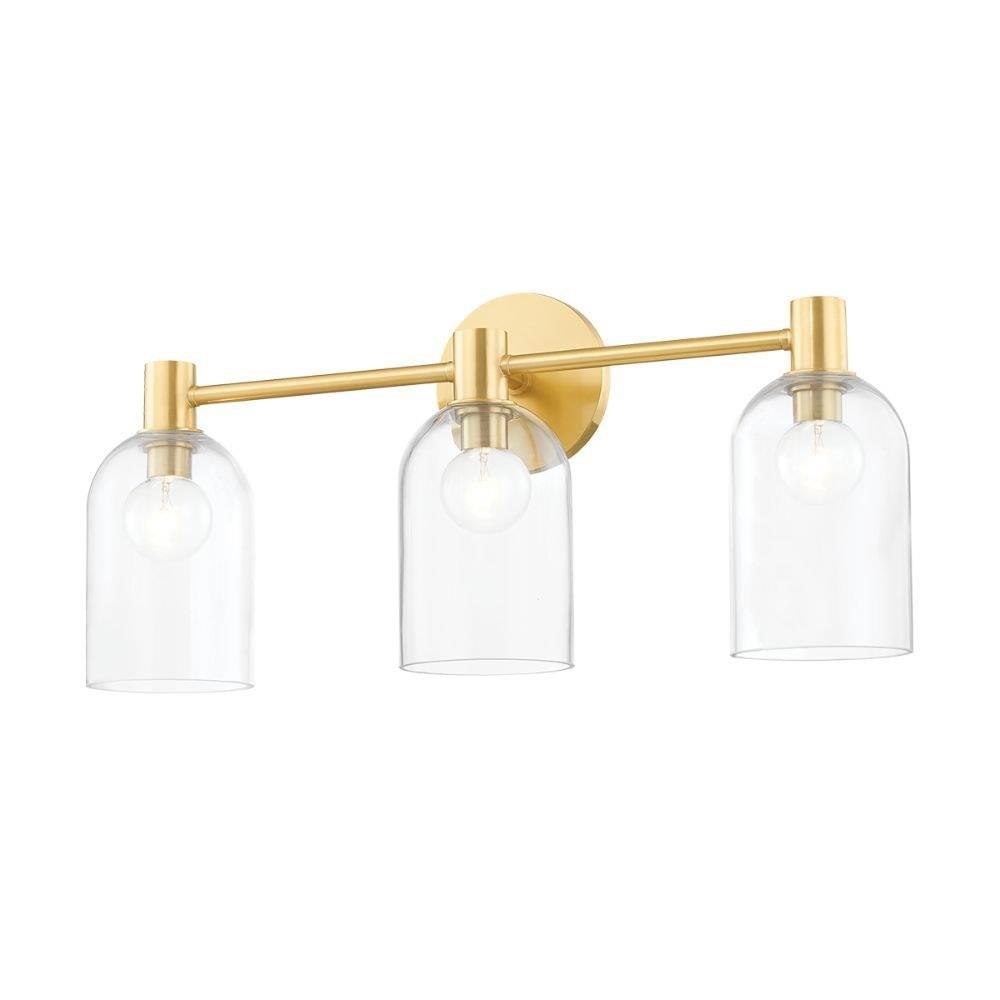 3 Light Bathroom Light Fixture-9.75 inches Tall and 21.75 inches Wide-Aged Brass Finish Bailey Street Home 735-Bel-4926861