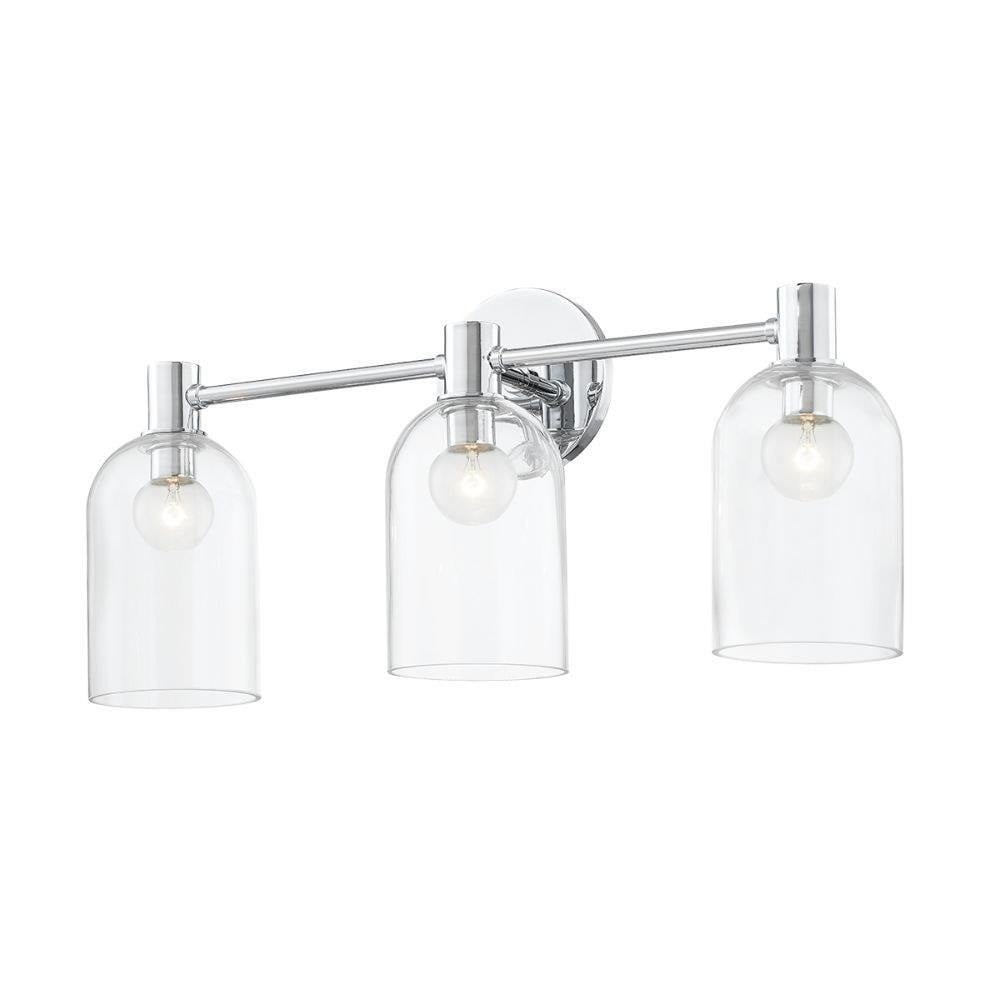 3 Light Bathroom Light Fixture-9.75 inches Tall and 21.75 inches Wide-Polished Chrome Finish Bailey Street Home 735-Bel-4927032
