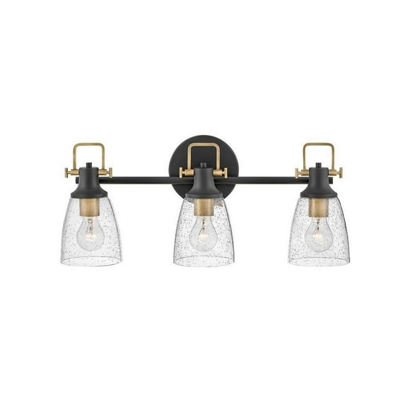 3 Light Bathroom Light Fixture-Black/Heritage Brass Finish Bailey Street Home 81-Bel-4543930