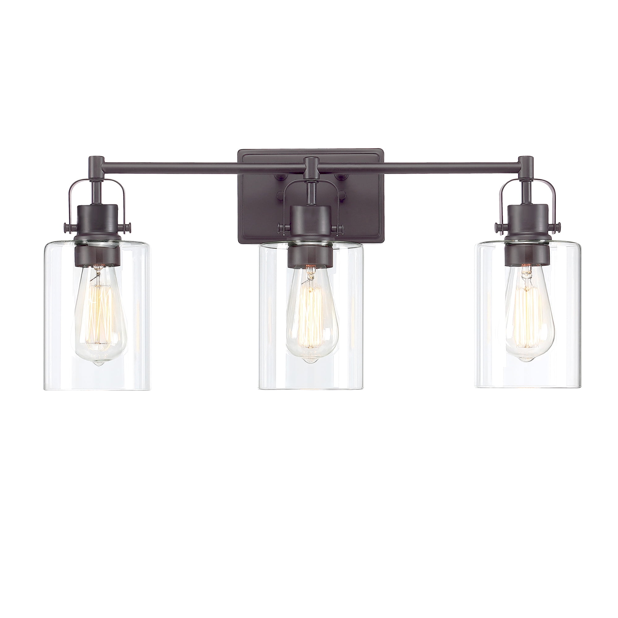 LED Modern 3-Light Bathroom Light Fixtures, Dark Bronze Vanity Lighting ...