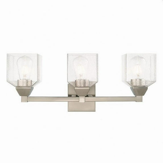 3 Light Bathroom Light in Architectural Style-9.5 inches Tall and 23 inches Wide-Brushed Nickel Finish Bailey Street Home 218-Bel-3110169