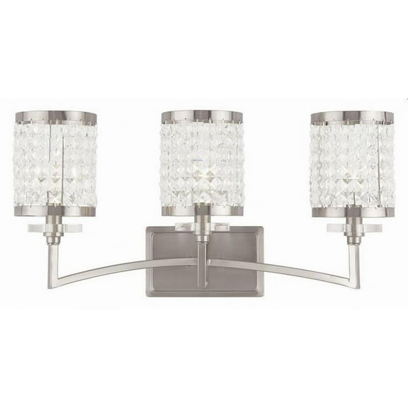 3 Light Bathroom Light in New Traditional Style 23.25 inches Wide By 11.25 inches High-Brushed Nickel Finish Bailey Street Home 218-Bel-1764555
