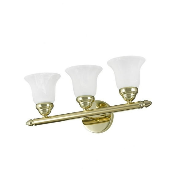 3 Light Bathroom Light in Traditional Style 19 inches Wide By 8 inches High-Polished Brass Finish Bailey Street Home 218-Bel-2120488