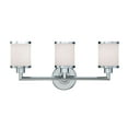 thumbnail image 1 of 3 Light Bathroom Vanity Fixture in Chrome with Frosted Glass Shades, 1 of 2