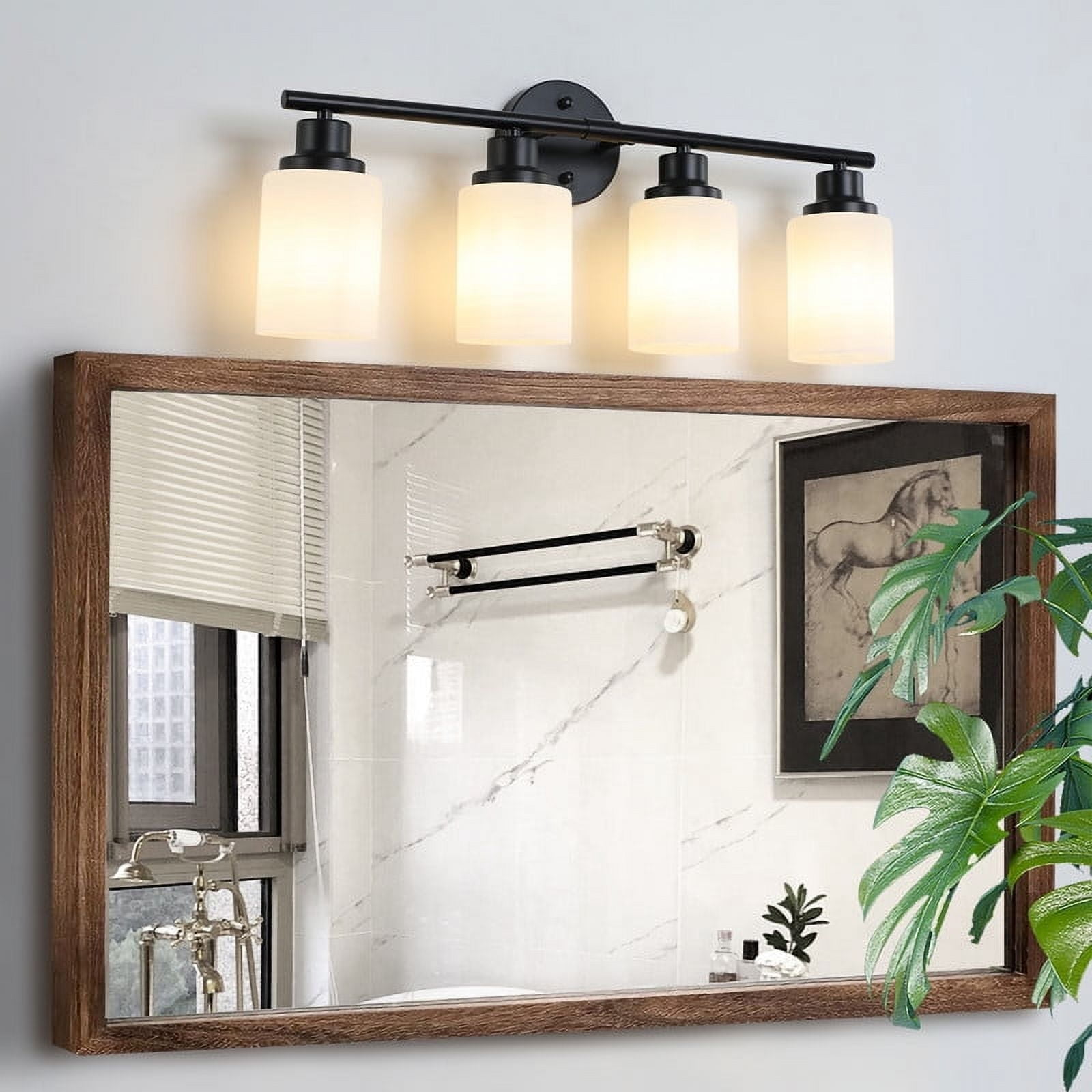 3-Light Bathroom Vanity Light Fixture with Crystal Glass Shades, Wall ...