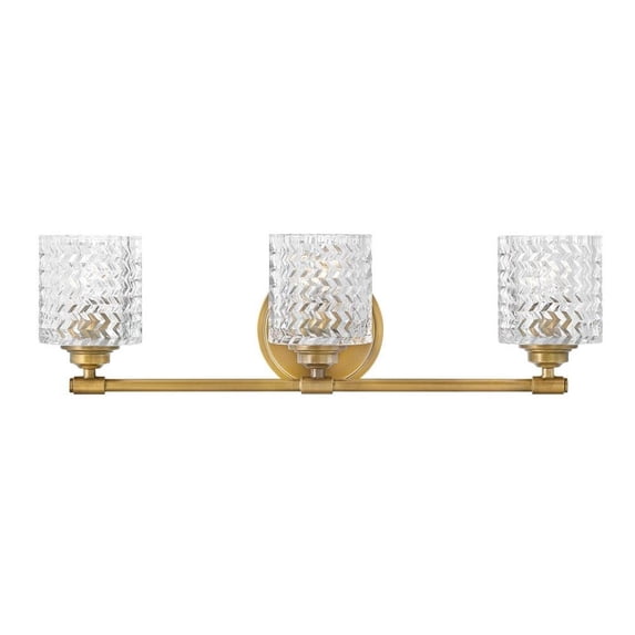 3 Light Bathroom Vanity in Traditional Style 24 inches Wide By 7.5 inches High-Heritage Brass Finish Bailey Street Home 81-Bel-3335734