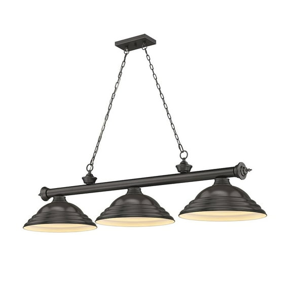 Z-Lite Cordon 3 Light Billiard, Steel Frame, Bronze Shade Color