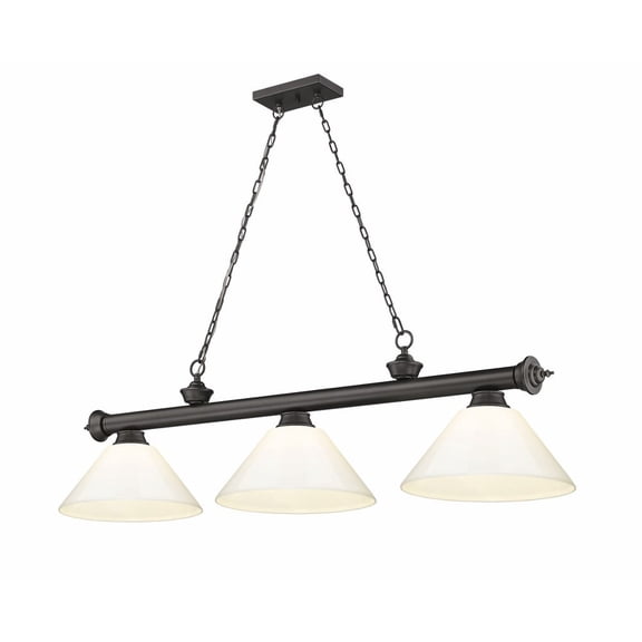 2306-3BRZ-PWH-Z-Lite-Cordon - 3 Light Billiard In Traditional and Classical Style-14.5 Inches Tall and 14 Inches Wide