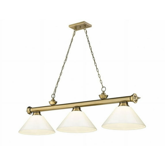 2306-3RB-PWH-Z-Lite-Cordon - 3 Light Billiard In Traditional and Classical Style-14.5 Inches Tall and 14 Inches Wide