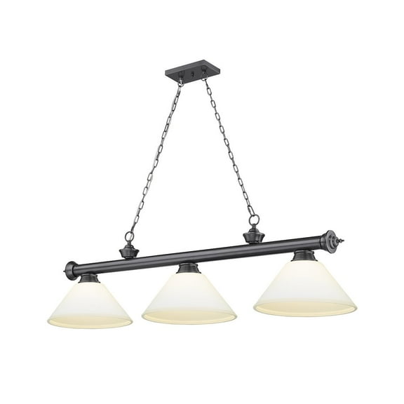 Z-Lite Cordon 3 Light Billiard, Steel Frame, Matte Opal Shade Color
