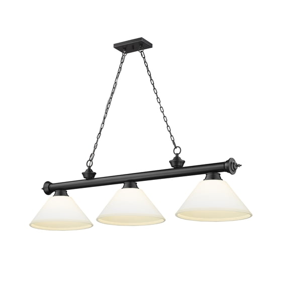 2306-3MB-AMO14-Z-Lite-Cordon - 3 Light Billiard In Traditional and Classical Style-14.75 Inches Tall and 14 Inches Wide