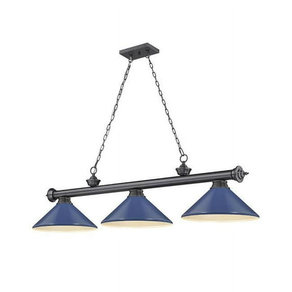 3 Light Billiard In Traditional And Classical Style-14.5 Inches Tall And 14 Inches Wide Z-Lite 2306-3Bp-Mnb