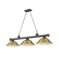 thumbnail image 1 of Z-Lite Cordon 3 Light Billiard, Steel Frame, Rubbed Brass Shade Color, 1 of 8
