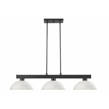 3 Light Billiard In Transitional Style-8 Inches Tall And 14 Inches Wide-Matte Black Finish-Matte Opal Glass Color Z-Lite 152Mb-Dmo14
