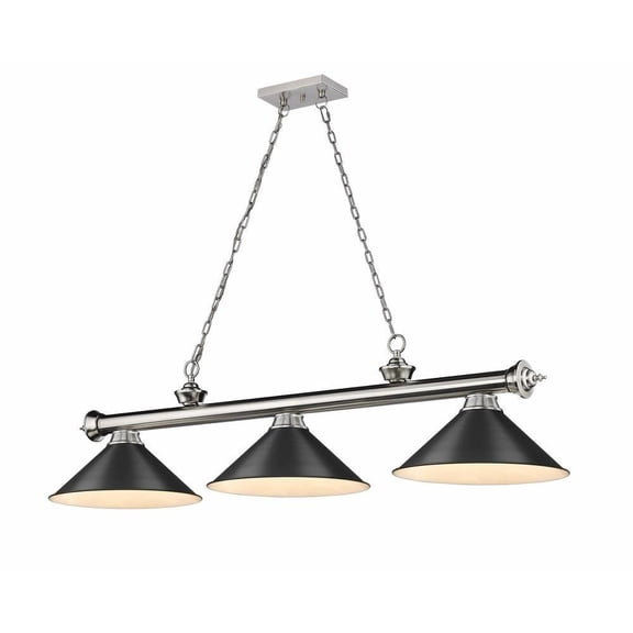 3 Light Billiard in Traditional and Classical Style-18.75 inches Tall and 14 inches Wide Bailey Street Home 372-Bel-4596628