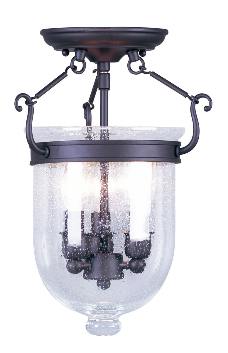 3 Light Bronze Ceiling Light fixture with Steel base material