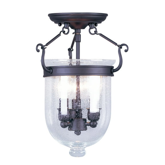 3 Light Bronze Ceiling Light fixture with Steel base material