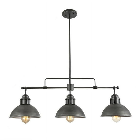 LNC 3-Light Brushed Black Farmhouse Kitchen Island Pendant Lighting,35.7"L x 9"W x 11.5"H