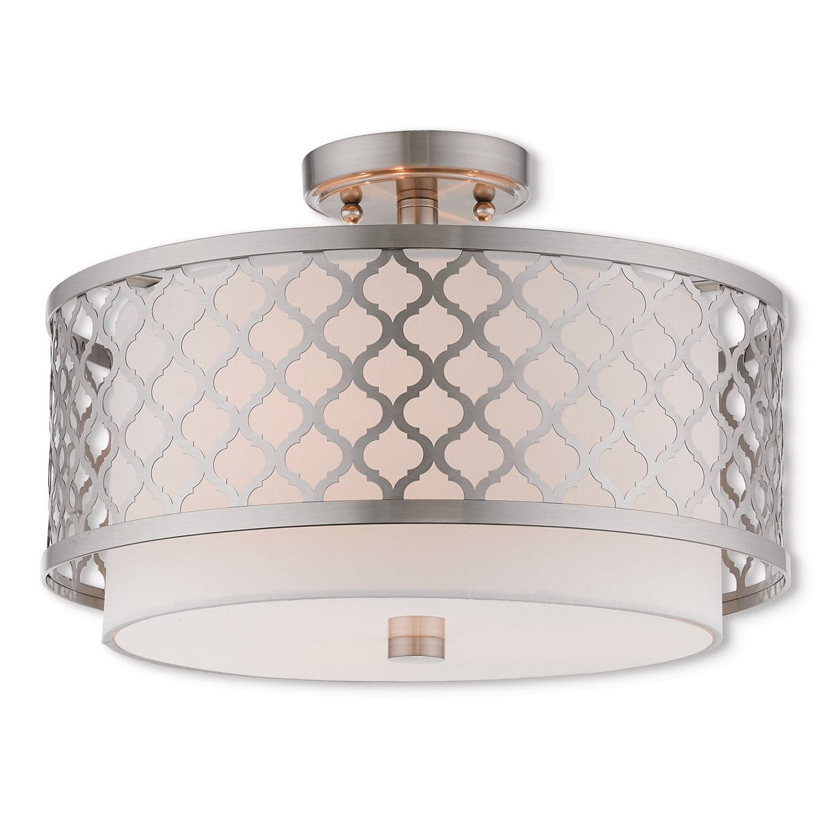 3 Light Brushed Nickel Ceiling Light fixture with Steel base material