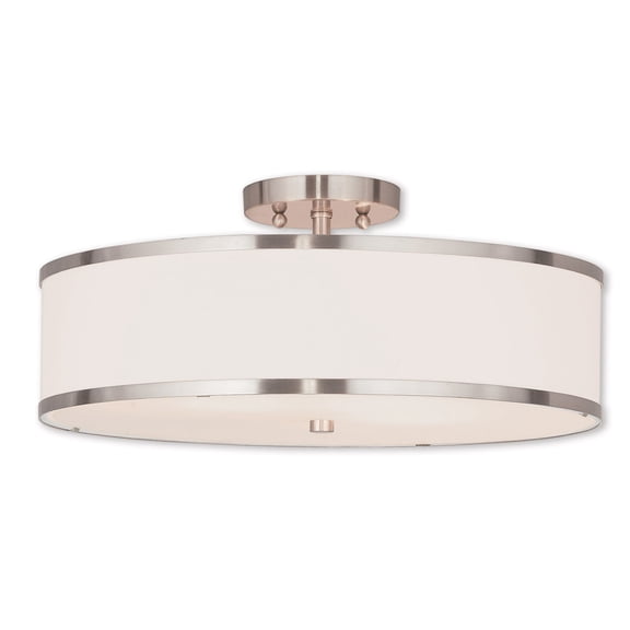 3 Light Brushed Nickel Ceiling Light fixture with Steel base material