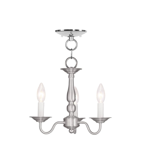 3 Light Brushed Nickel Chain Hang/Ceiling Light fixture with Steel base material