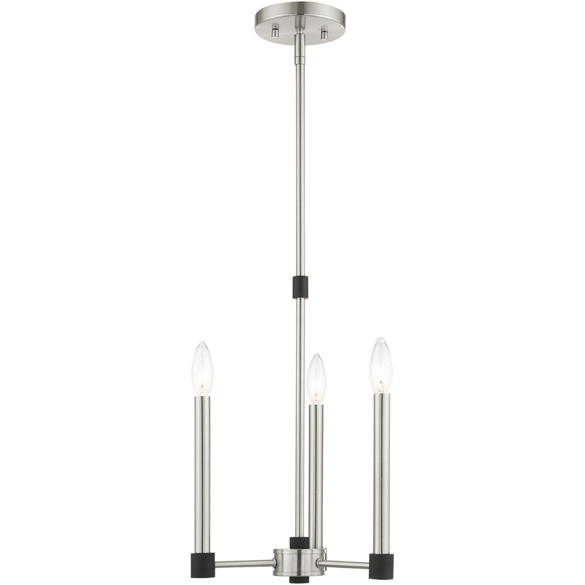 3 Light Brushed Nickel Chandelier with Steel base material