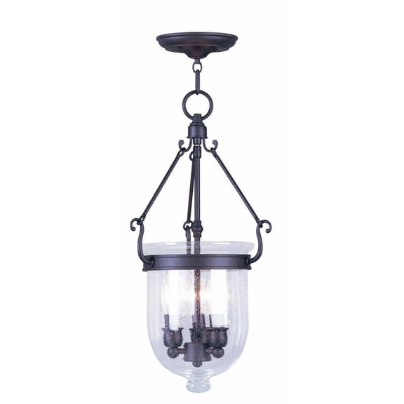 3 Light Chain Lantern in Traditional Style 10 inches Wide By 20 inches High-Bronze Finish Bailey Street Home 218-Bel-1653746