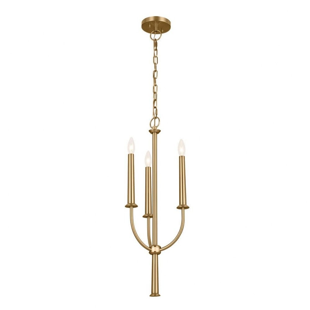 Florence Brushed Brass 3-Light Mini Candle Chandelier