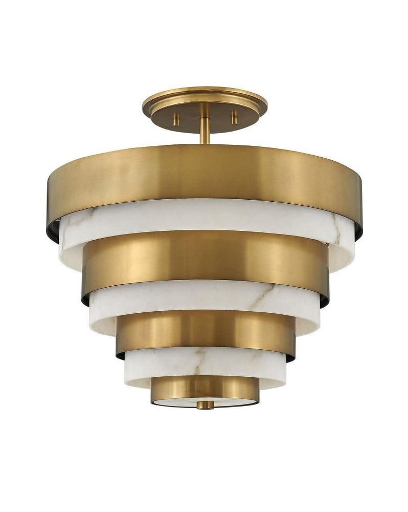 Heritage Brass 15.5" Modern Flush Mount Light with Faux Alabaster Glass